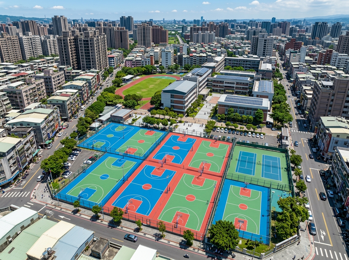 银川市塑胶颗粒硅PU篮球场 - 厂家